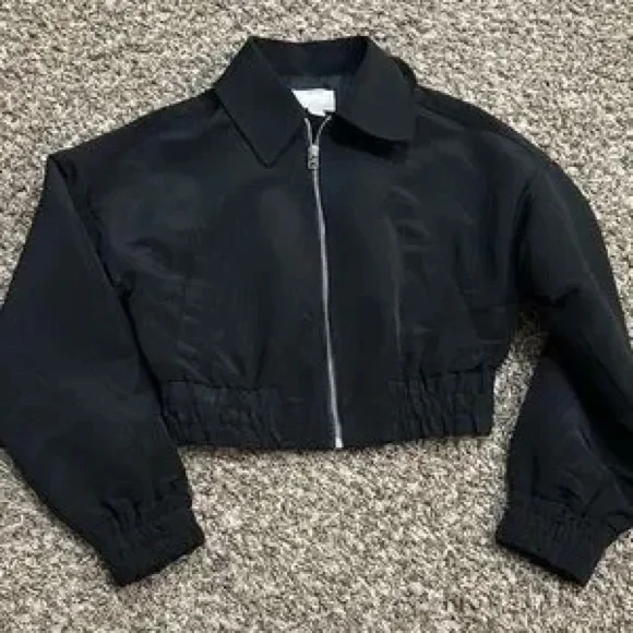 NWOT Kimchi Blue Black Bomber Jacket - Picture 3 of 4